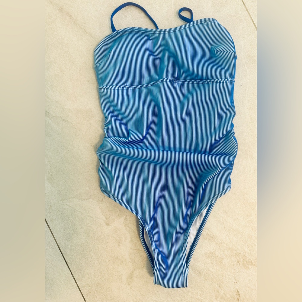 Blue Striped Swimsuit
